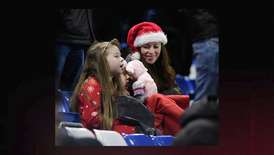 Lincoln City fans in the crowd at Stockport County on Boxing Day