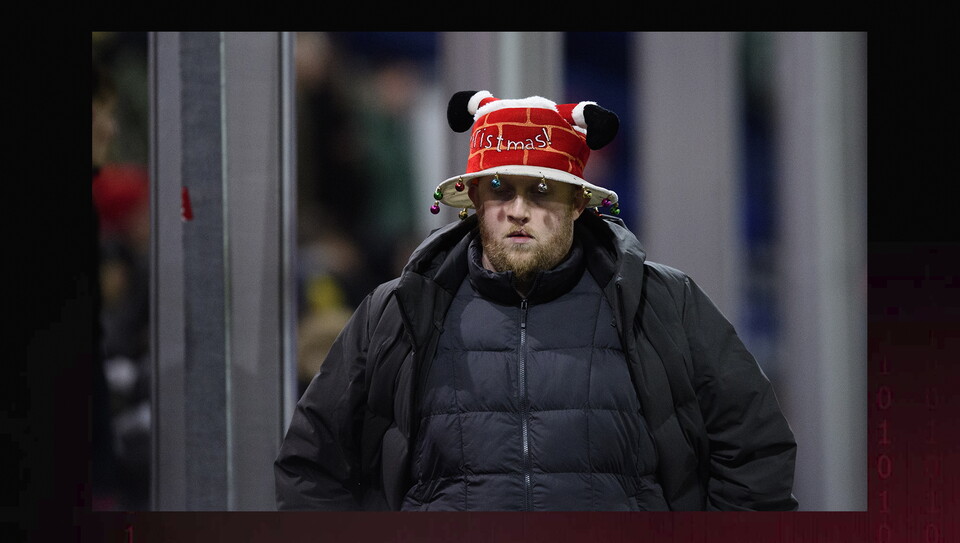 Lincoln City fans in the crowd at Stockport County on Boxing Day