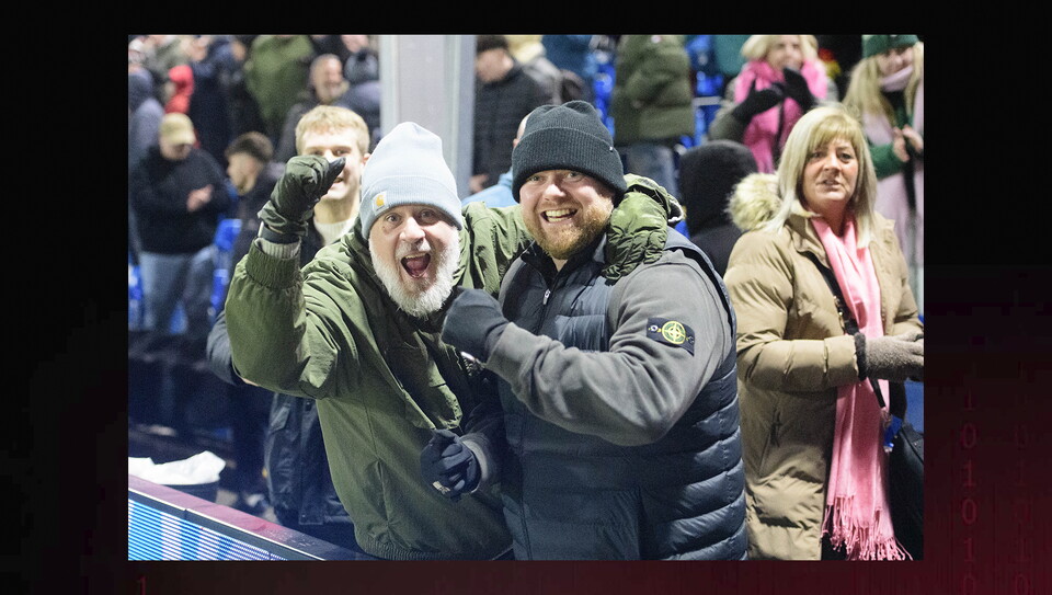 Lincoln City fans in the crowd at Stockport County on Boxing Day