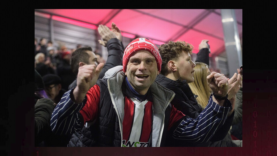 Lincoln City fans in the crowd at Stockport County on Boxing Day