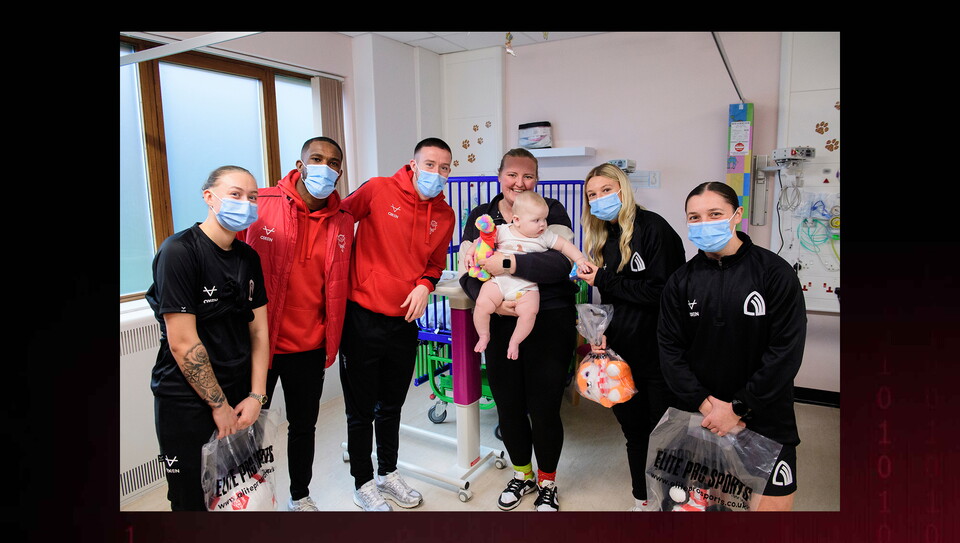 Lincoln City and Lincoln Women players visit to Lincoln County Hospital ahead of Christmas 2025.