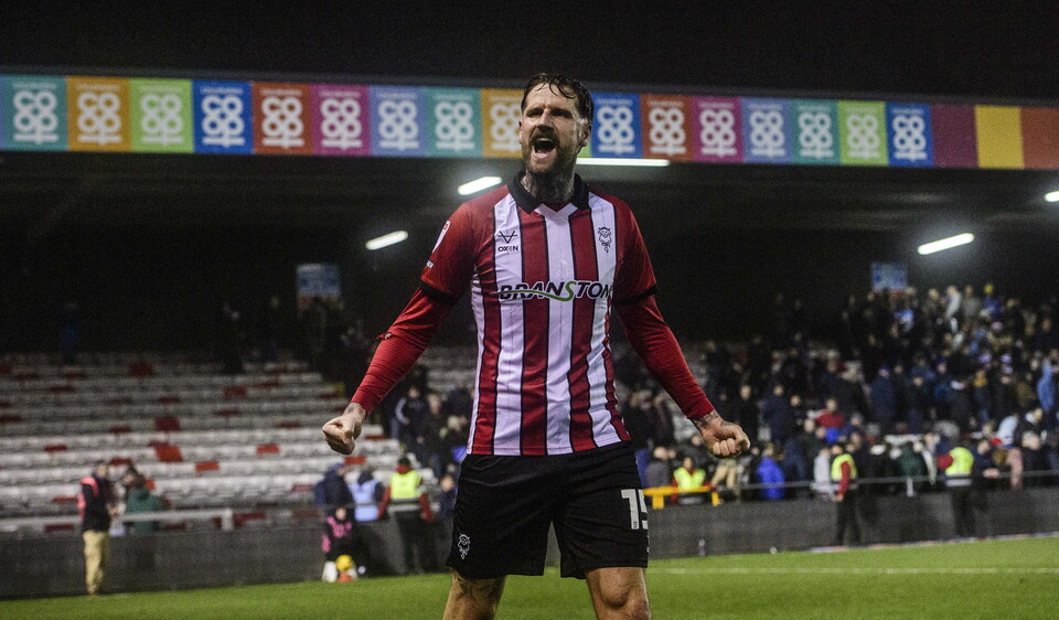 Sonny Bradley celebrates his goal
