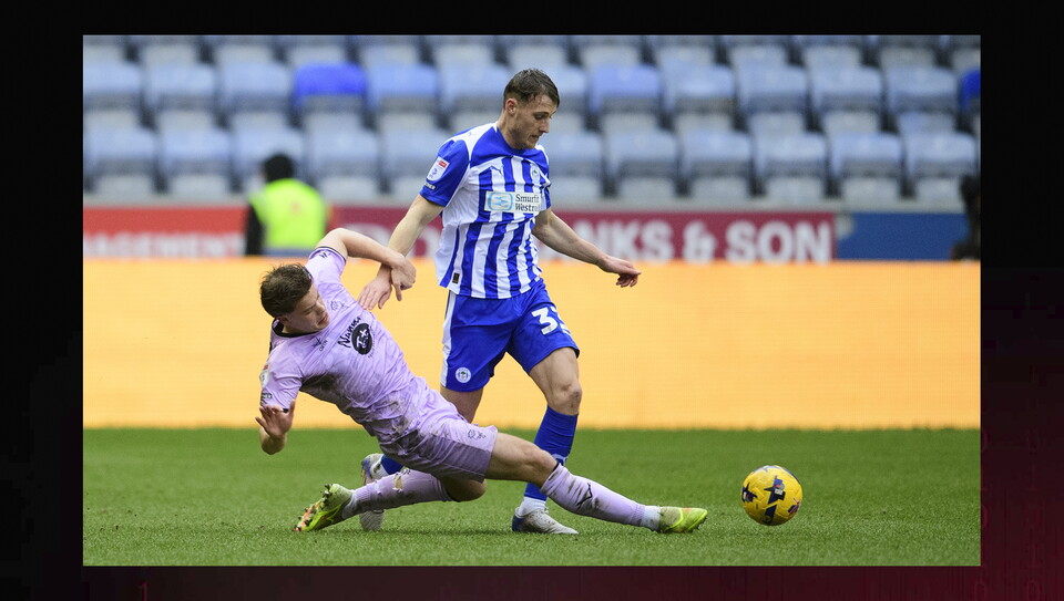 A match action photo from Wigan v Lincoln