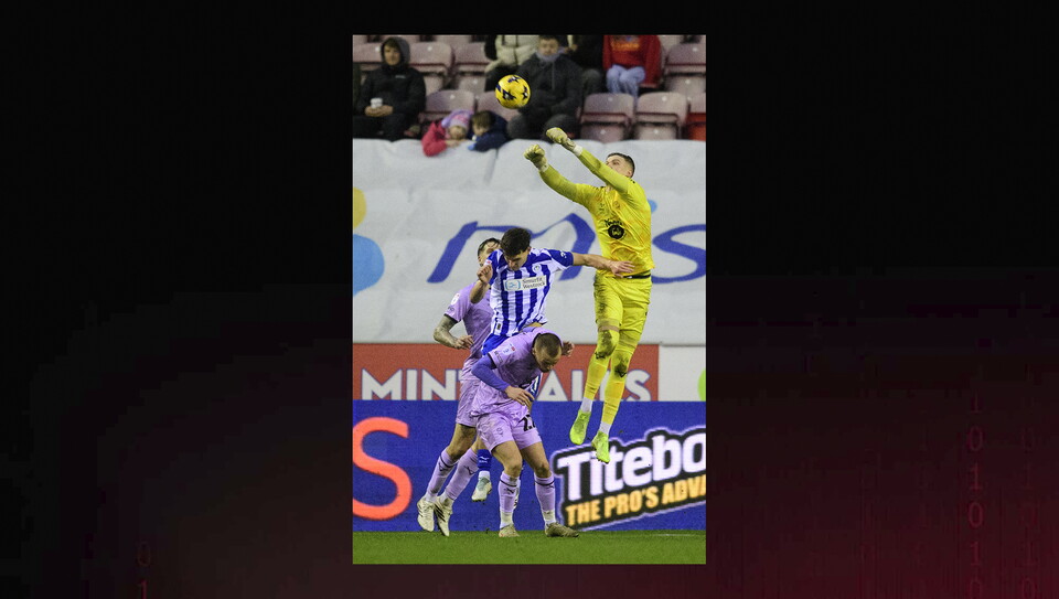 A match action photo from Wigan v Lincoln