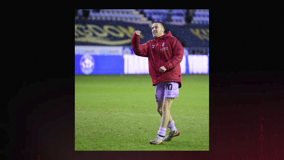 A match action photo from Wigan v Lincoln