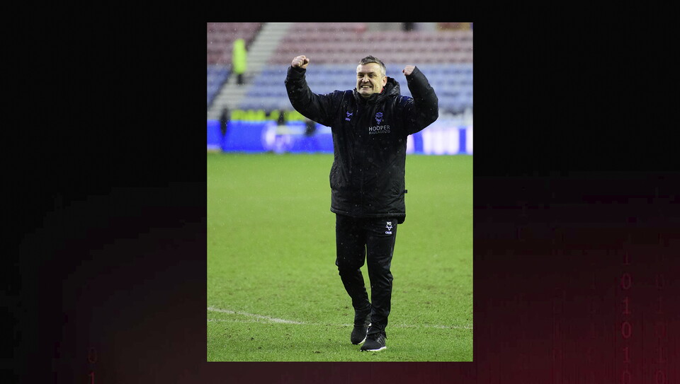 A match action photo from Wigan v Lincoln