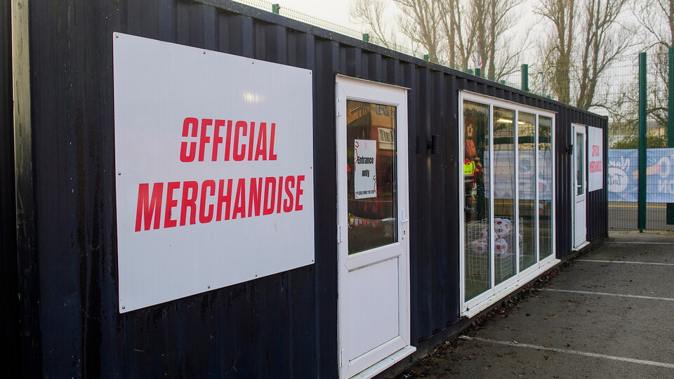 The retail unit in the Fan Village at the LNER Stadium