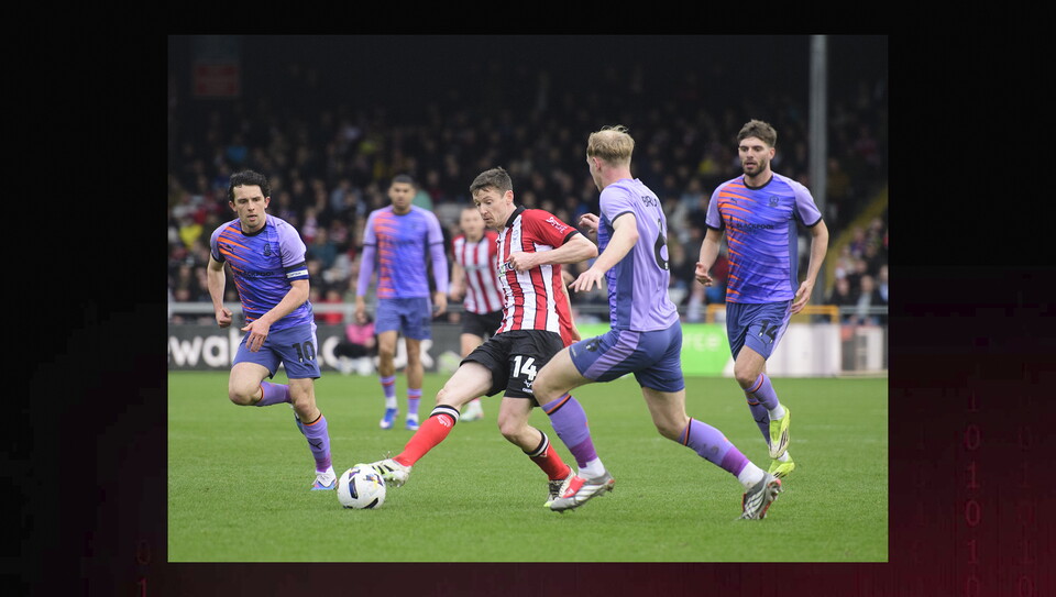 A match action image from City’s 4-0 home win over Blackpool