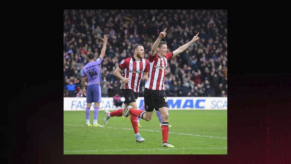 A match action image from City’s 4-0 home win over Blackpool