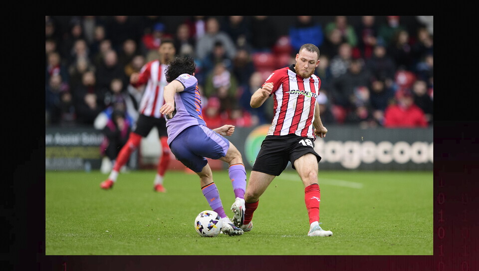 A match action image from City’s 4-0 home win over Blackpool