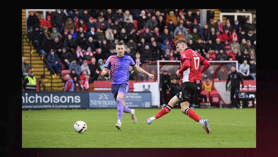 A match action image from City’s 4-0 home win over Blackpool