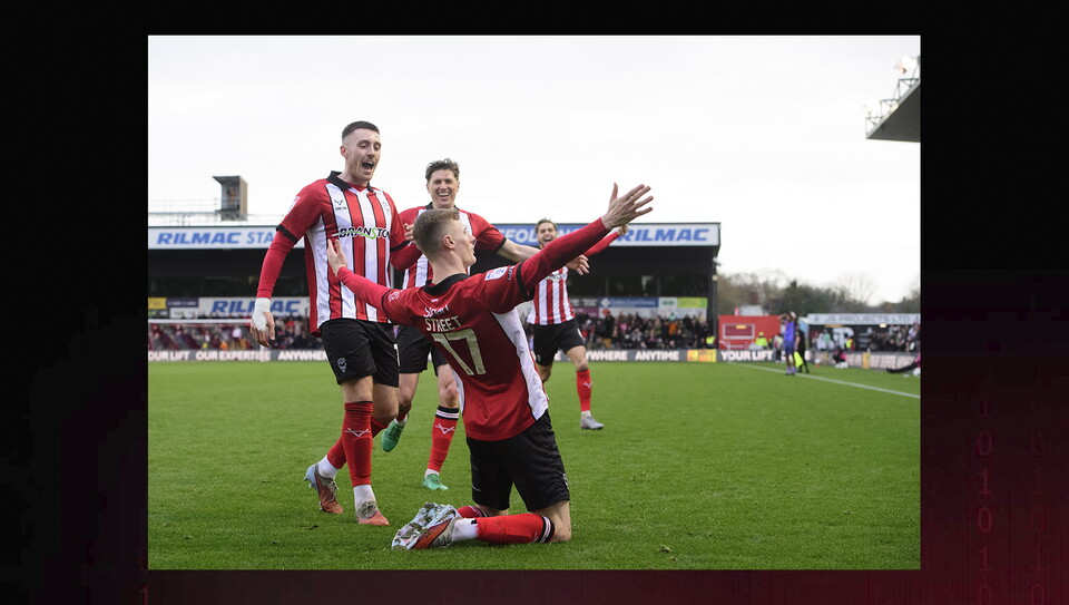 A match action image from City’s 4-0 home win over Blackpool