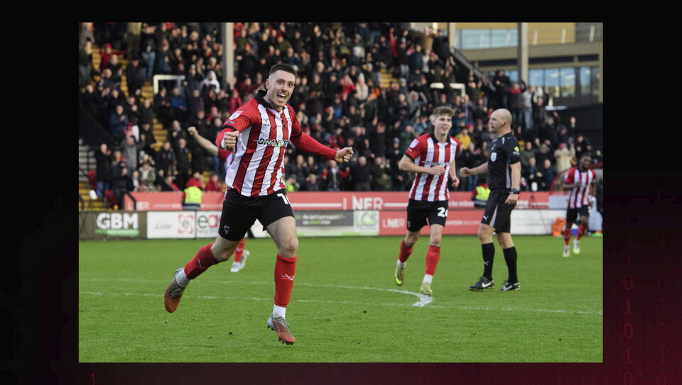 A match action image from City’s 4-0 home win over Blackpool