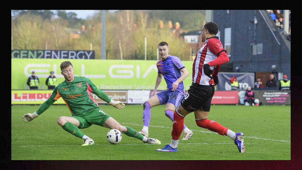 A match action image from City’s 4-0 home win over Blackpool