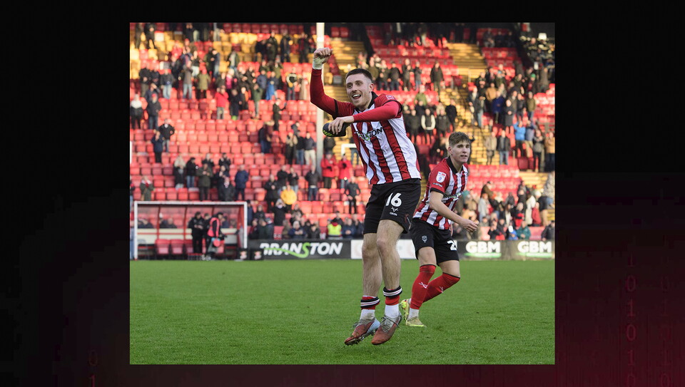 A match action image from City’s 4-0 home win over Blackpool