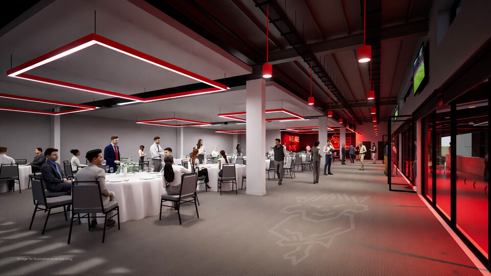 An artist's impression of a hospitality area