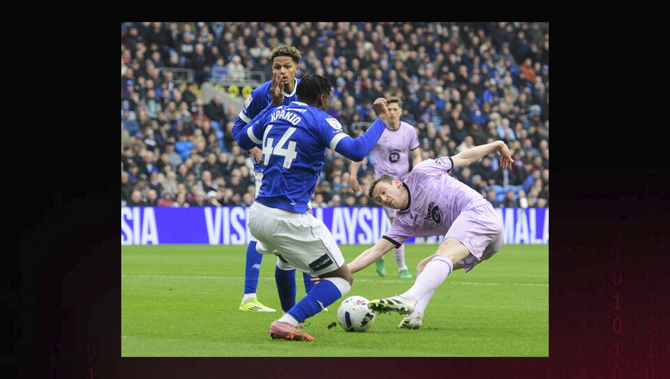 A match image from City's 2-0 win at Cardiff
