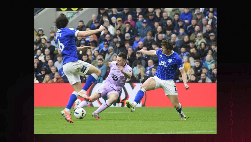 A match image from City's 2-0 win at Cardiff