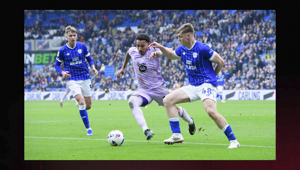 A match image from City's 2-0 win at Cardiff