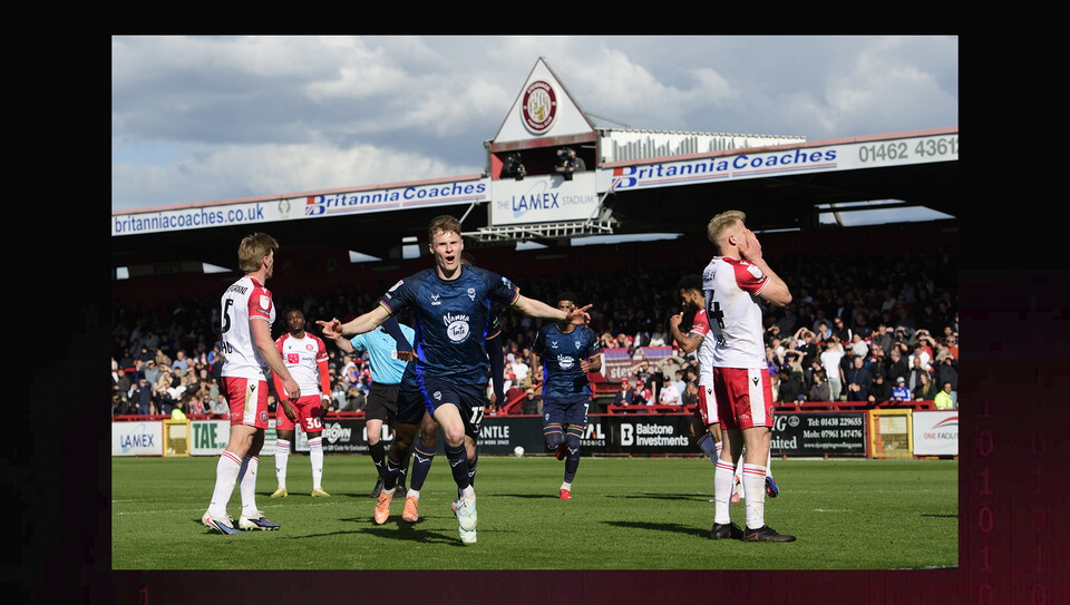 A match action photo from City’s 2-2 draw at Stevenage