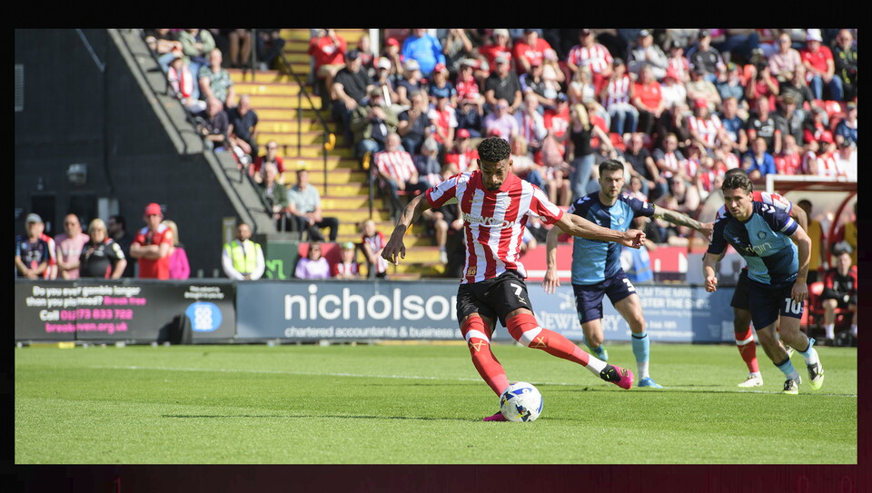 A match photo from City’s 4-3 win over Wycombe Wanderers 