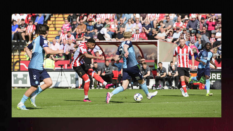 A match photo from City’s 4-3 win over Wycombe Wanderers 