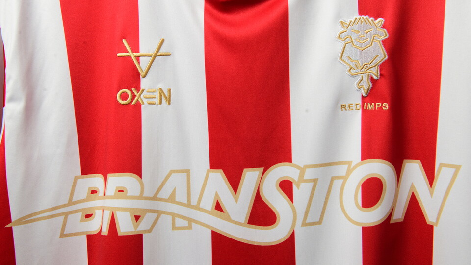 A close up of Lincoln City's 25/26 limited edition shirt