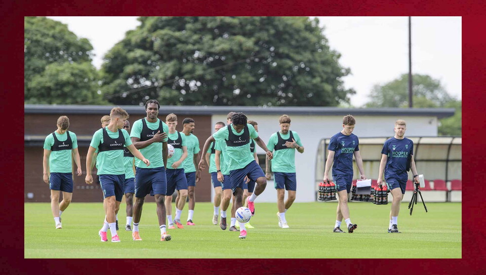 Lincoln City during pre-season training at the Gen2Energy Elite Performance Centre, Scampton, Lincolnshire.