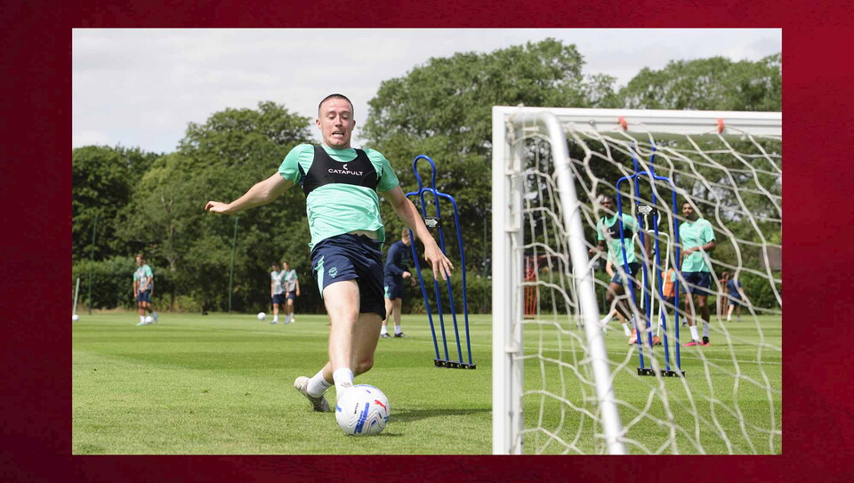 Lincoln City during pre-season training at the Gen2Energy Elite Performance Centre, Scampton, Lincolnshire.