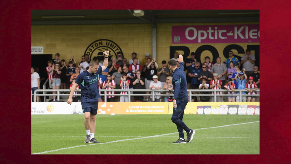 Action from Boston United v Lincoln City