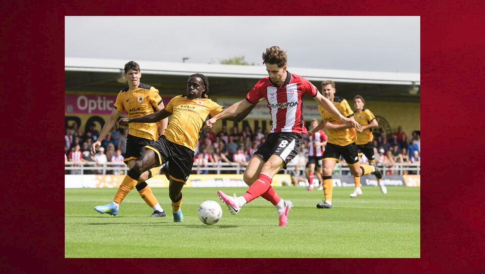 Action from Boston United v Lincoln City