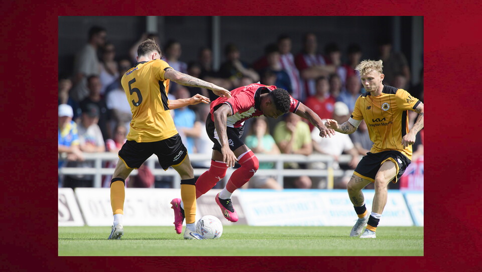 Action from Boston United v Lincoln City