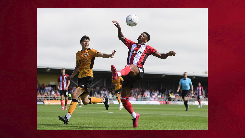 Action from Boston United v Lincoln City