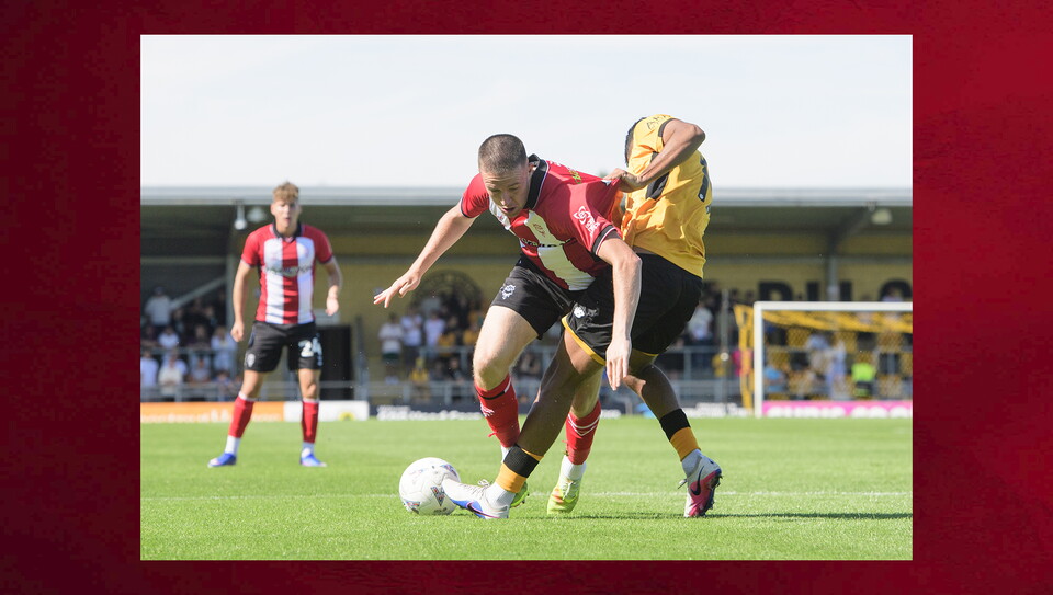 Action from Boston United v Lincoln City