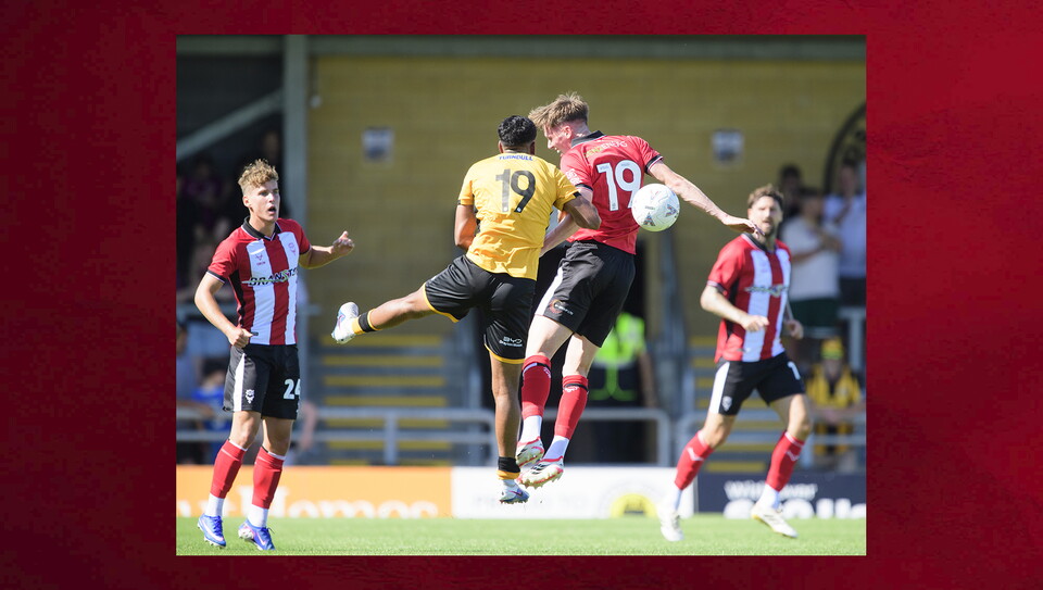 Action from Boston United v Lincoln City
