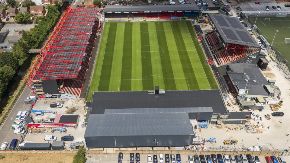 A drone view of the LNER Stadium