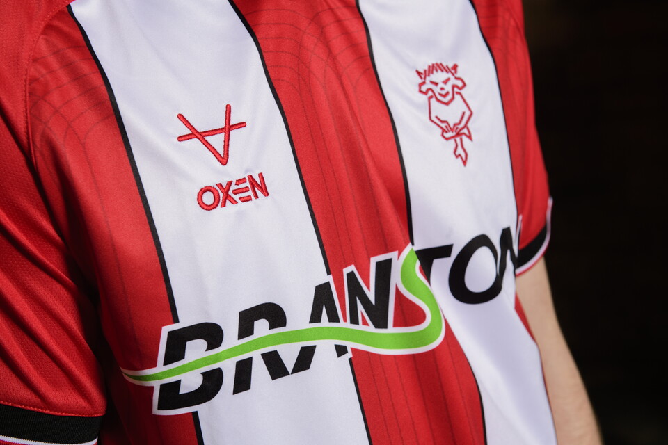 A close up of the Lincoln City kit