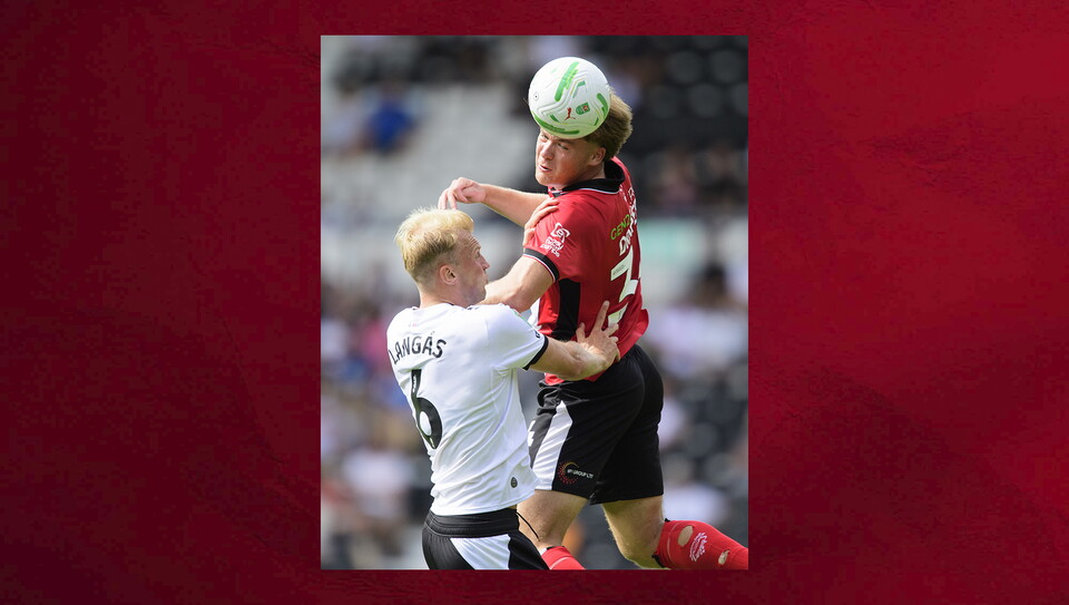 A match action image from City’s 2-1 Carabao Cup first round win at Derby