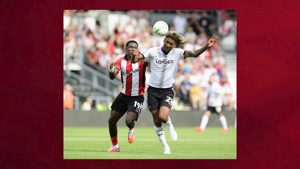 A match action image from City’s 2-1 Carabao Cup first round win at Derby