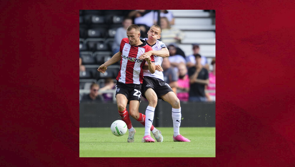 A match action image from City’s 2-1 Carabao Cup first round win at Derby