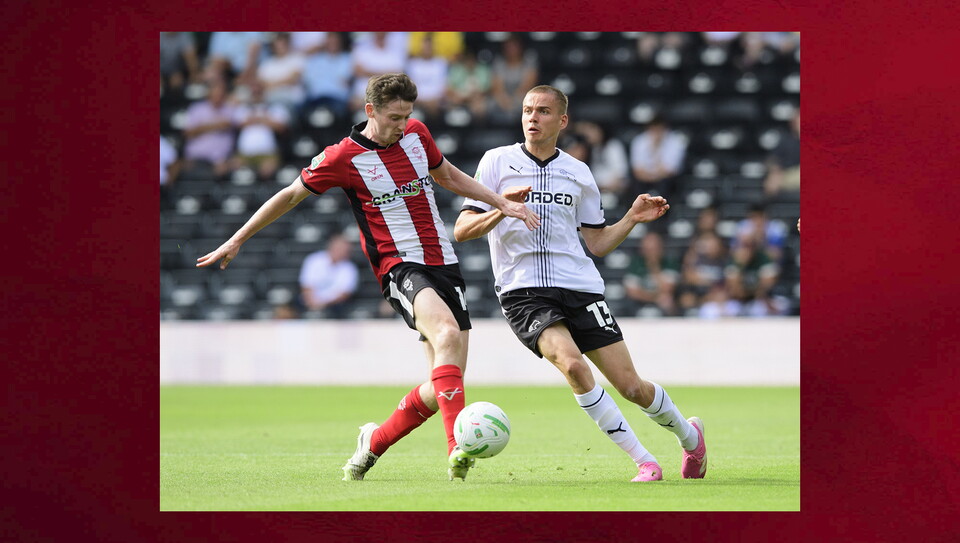 A match action image from City’s 2-1 Carabao Cup first round win at Derby