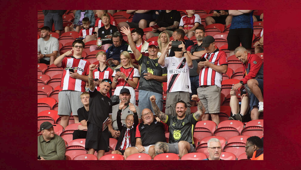 Lincoln City fans in the crowd