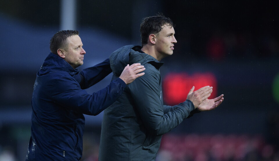 Tom Shaw and Mikkel Ladefoged after the game