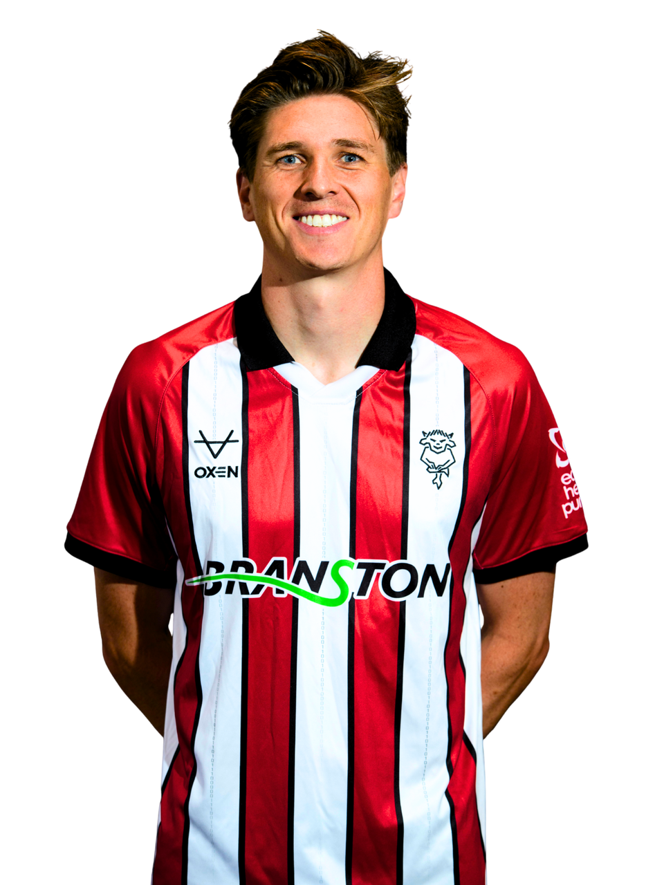 football player in lincoln city shirt