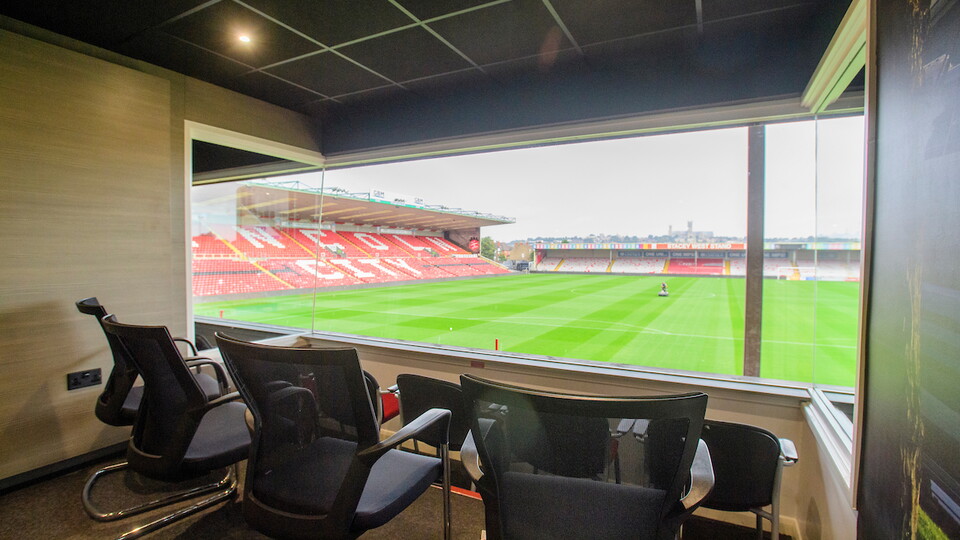 A view from an executive box at the LNER Stadium