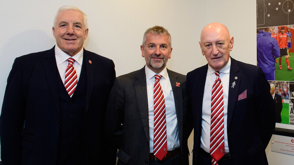 Trevor Swinburne, pictured with Roger Bates and Colin Murphy