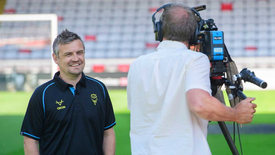 Skubala smiles on camera at the LNER Stadium.