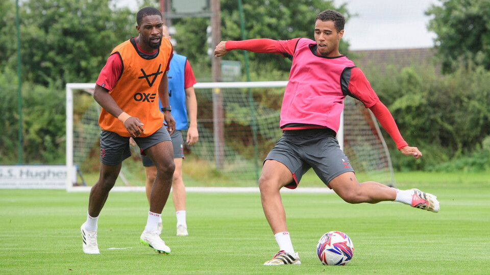 Ethan Erhahon and Tendayi Darikwa in training.