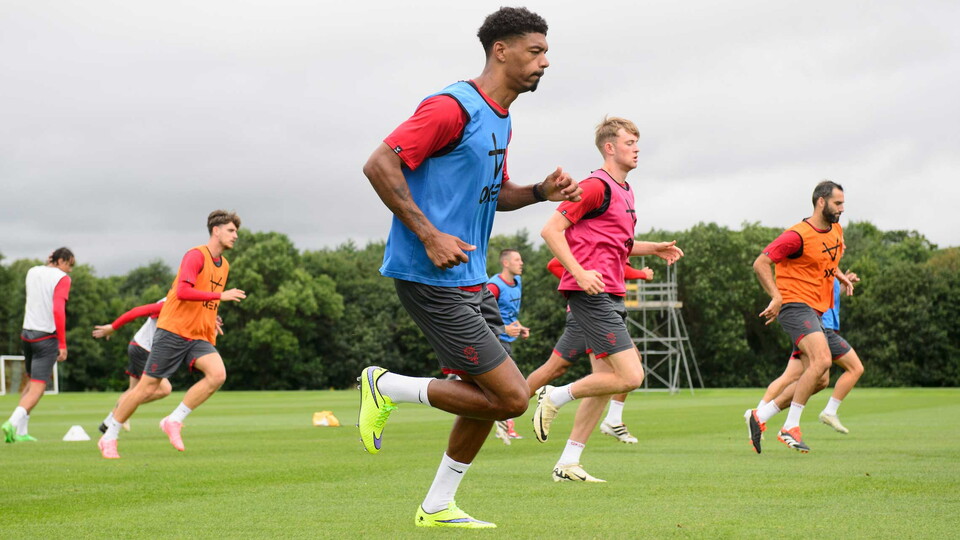 City players in training.