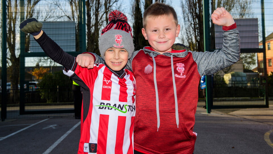 Two young Lincoln City suporters